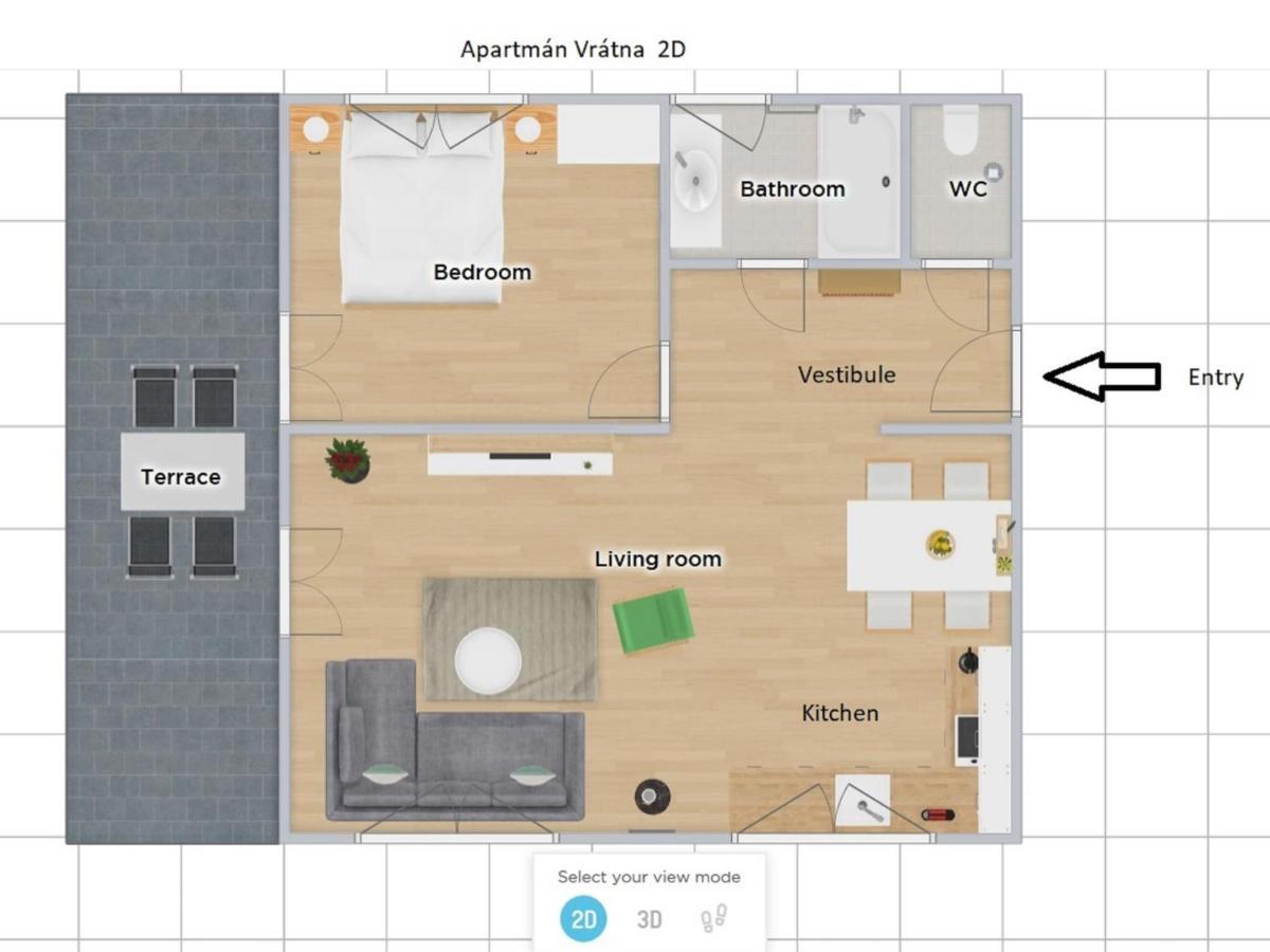 Apartman Vratna Terchová Eksteriør billede